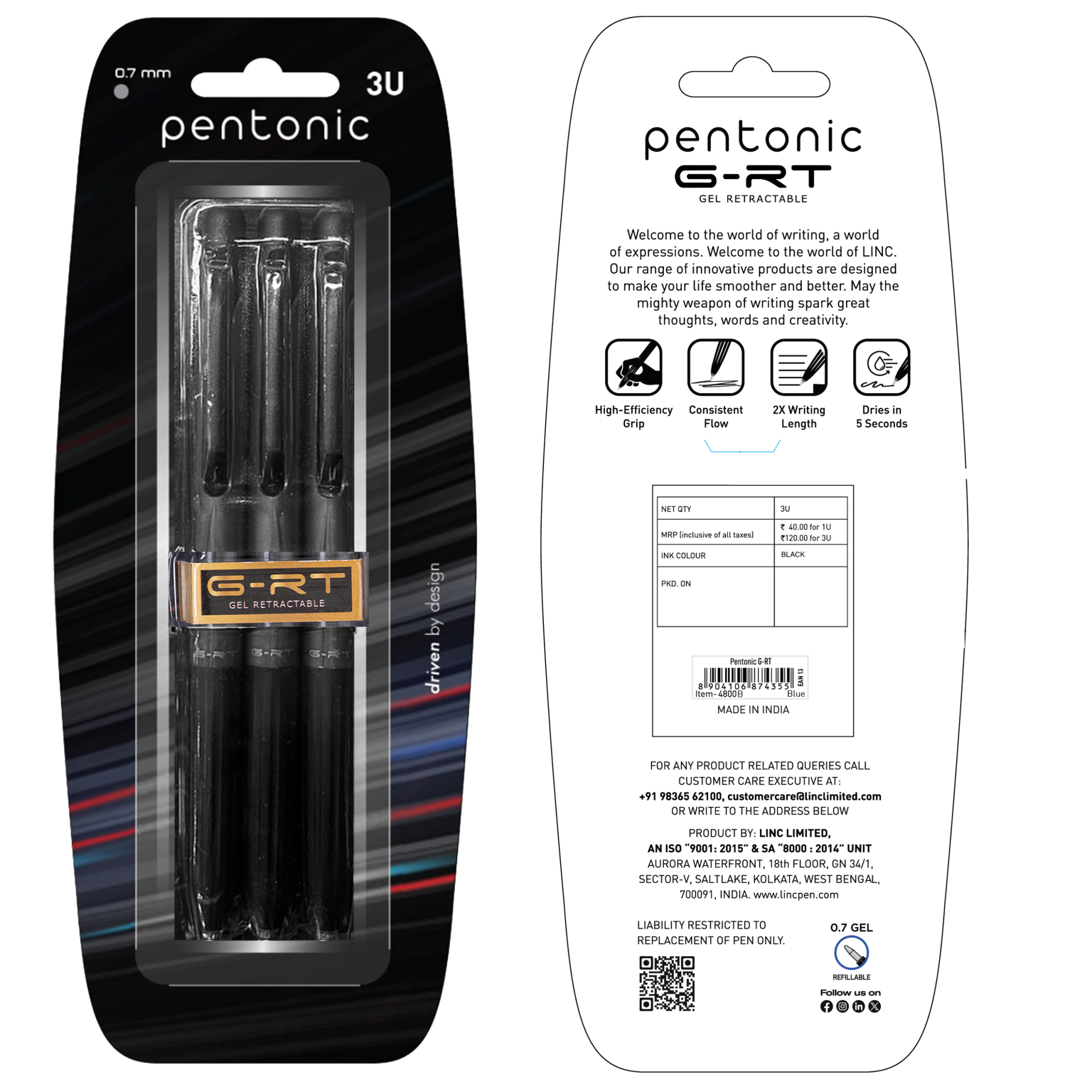 Pentonic GRT Gel Pen: Smudge-Free with Quick-Dry Ink